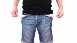 no money empty pockets